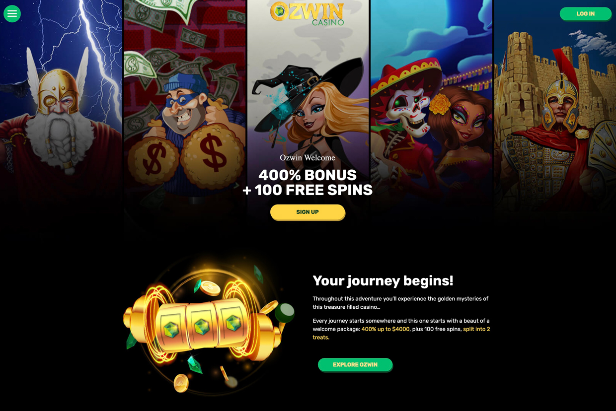 Ozwin Casino bonuses and promotions page